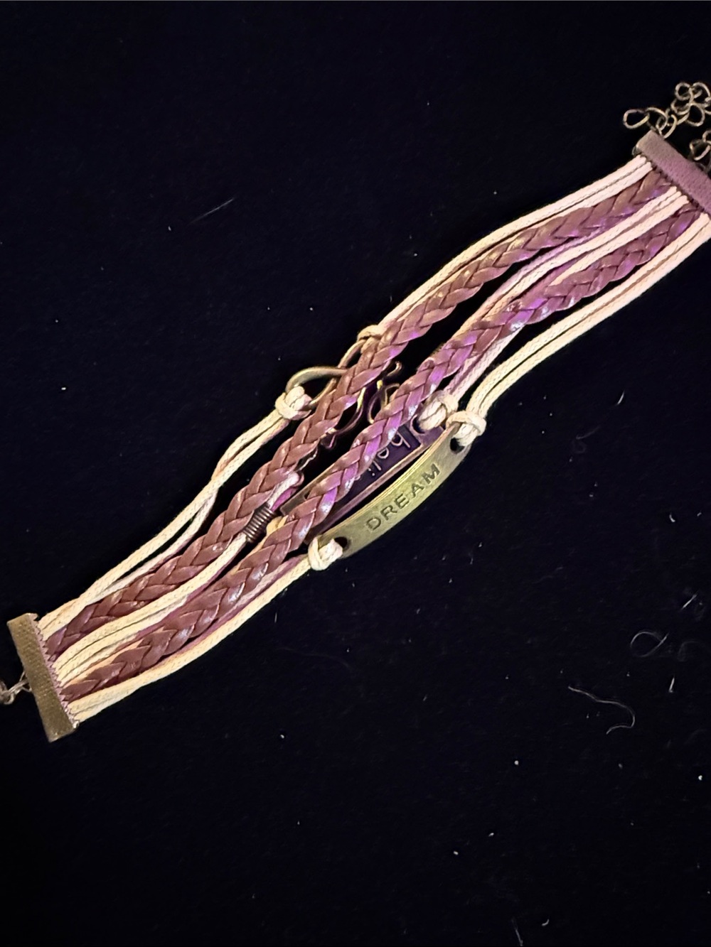 Dream Multi-Strand Pink Leather Bracelet by